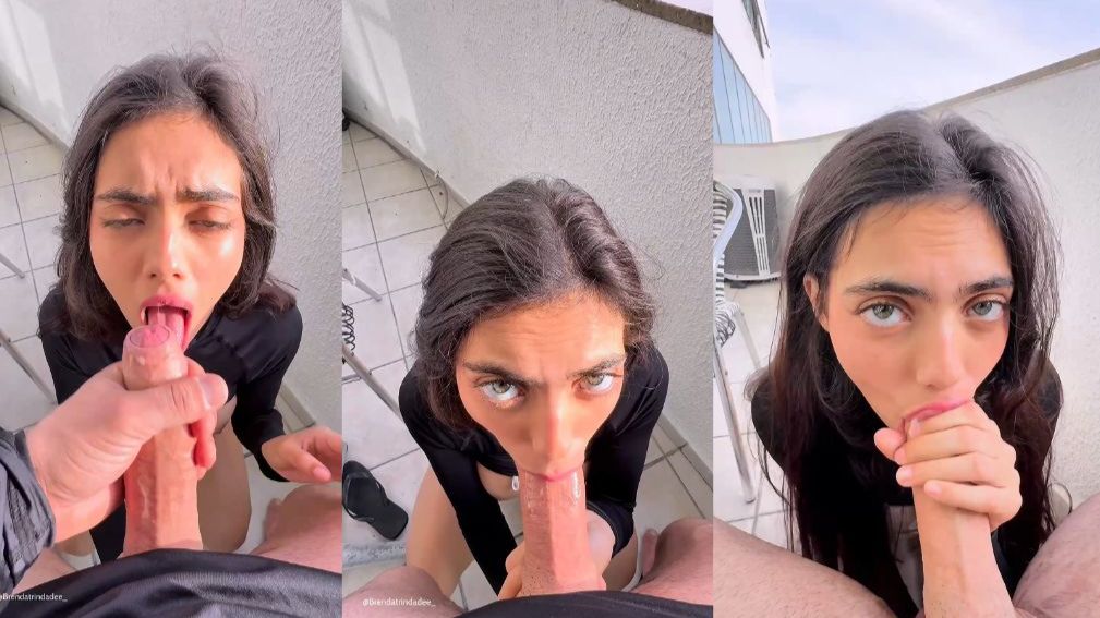 Brenda Trindade Deepthroat Blowjob In Balcony