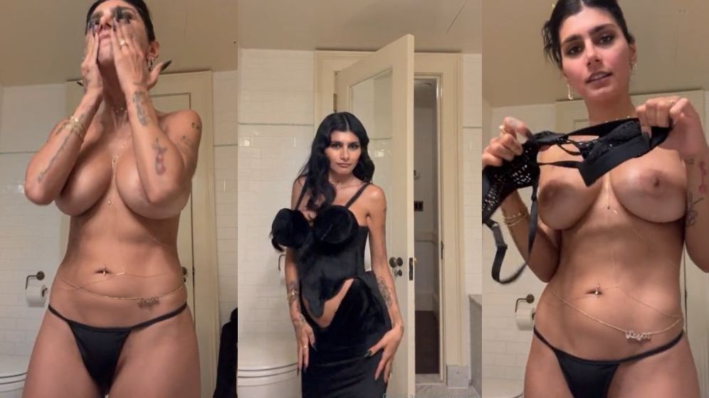 Mia Khalifa Black Dress Nude Sextape