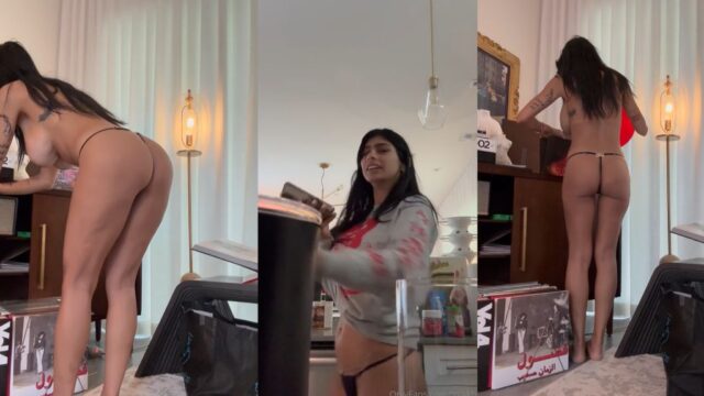 Mia Khalifa Morning Strip As She Prepares For The Day
