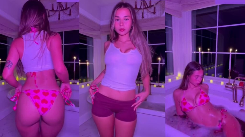 Sophie Rain Strips A Bikini In The Bathtub
